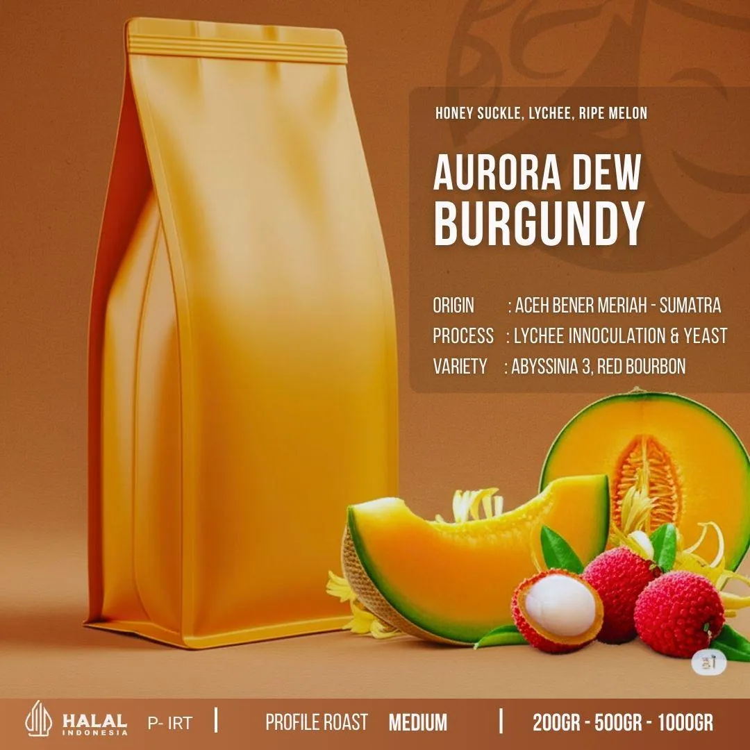 Roasted Beans Arabica - Aceh Gayo Aurora Dew Burgundy